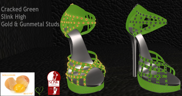 ~Scrambled Eggy's~ Cracked Green Slink High