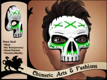 ~Chimeric Fashions~ Paint Skull (Green Glow)
