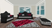 Victorian Sofa Set Zebra Blk 
