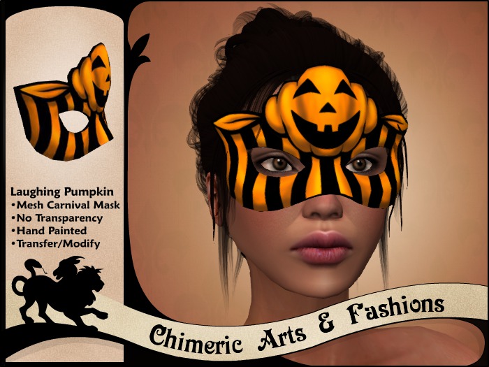 ~Chimeric Fashions~ Laughing Pumpkin Carnival Mask