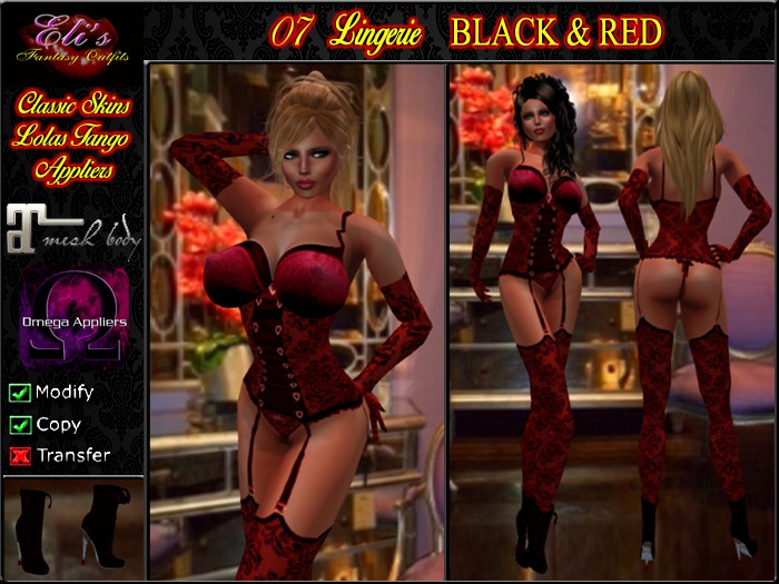 07 Lingerie Red & Black