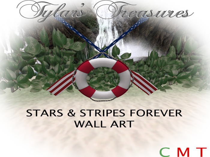 .:TT:.  STARS & STRIPES FOREVER WALL ART BOXED