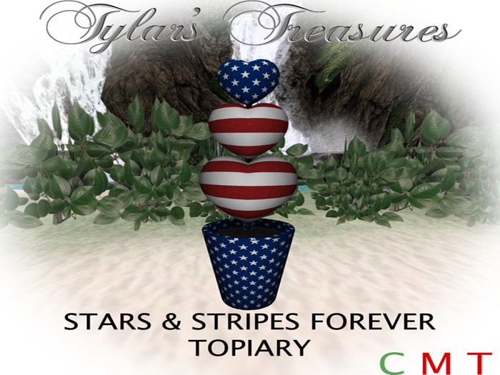 .:TT:.  STARS & STRIPES FOREVER TOPIARY BOXED