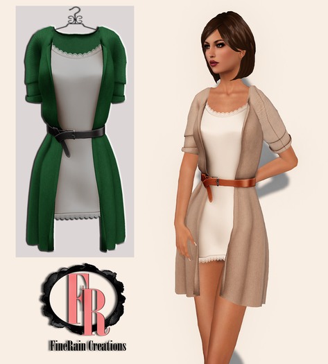 :: FineRain creations.::Cardigan Set Green