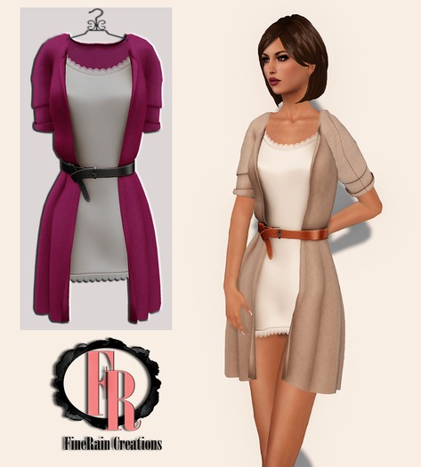 :: FineRain creations.::Cardigan Set Pink