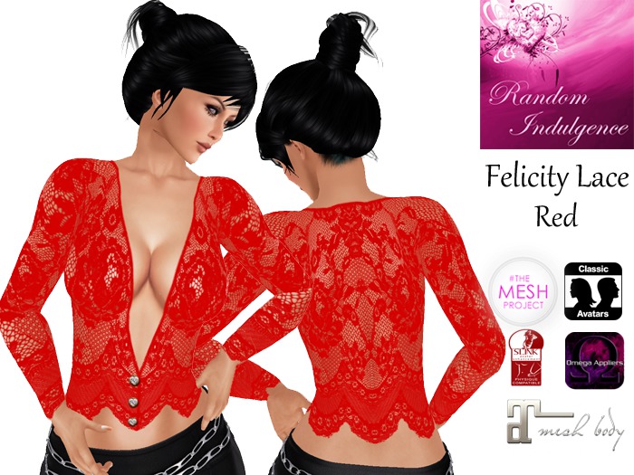 [RI] Felicity Lace Blouse - Red