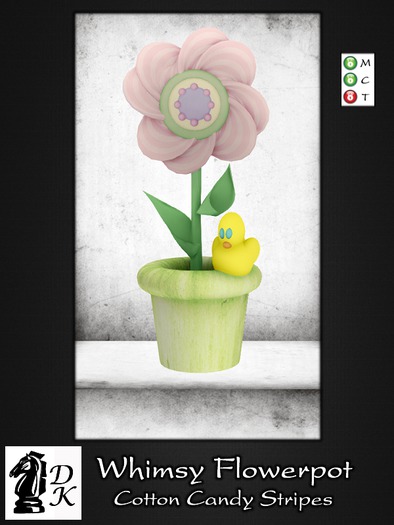 DK Decor - Whimsy Flowerpot - Grape Stripes