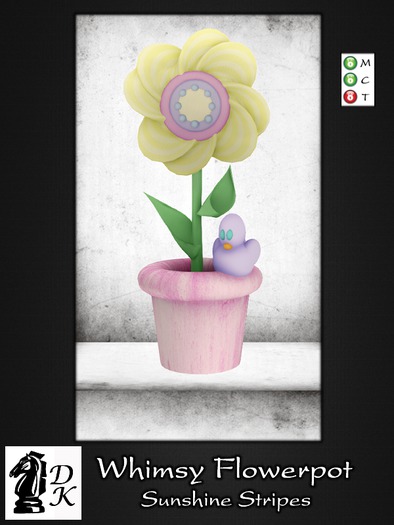 DK Decor - Whimsy Flowerpot - Grape Stripes