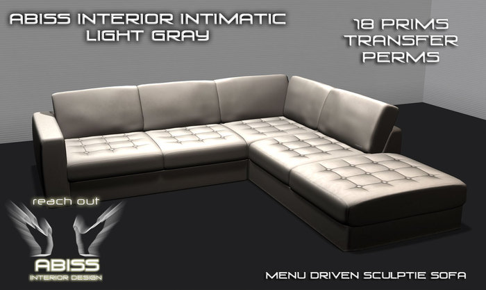 Intimatic sectional Leather Light Gray by Abiss