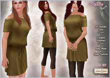 [V/W] Nellie Fern - Medieval fantasy off shoulder burlap tunic with high stockings / leg warmers in 2 lenghts