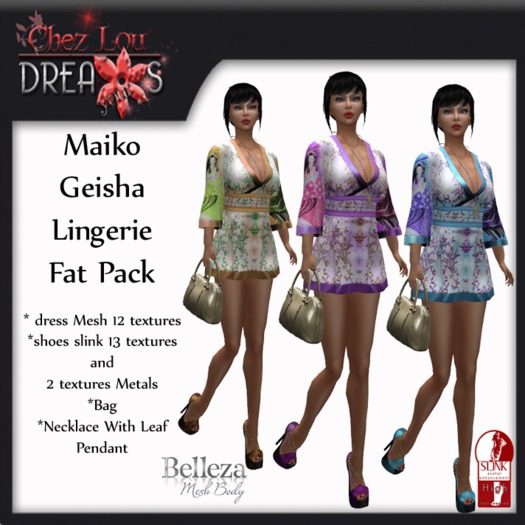*Chez Lou * Mesh Maiko Geisha Lingerie  Fat Pack