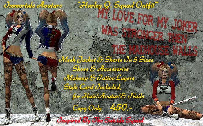 IMMORTALS HARLEY Q. SQUAD OUTFIT