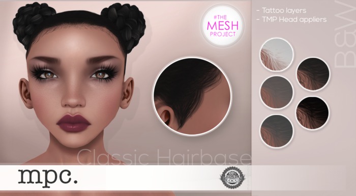 mpc. Classic Hairbase . B&W (Layers &TMP)