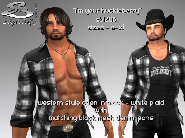 PROMO "I'M YOUR HUCKLEBERRY " WESTERN OUTFIT in BLACK