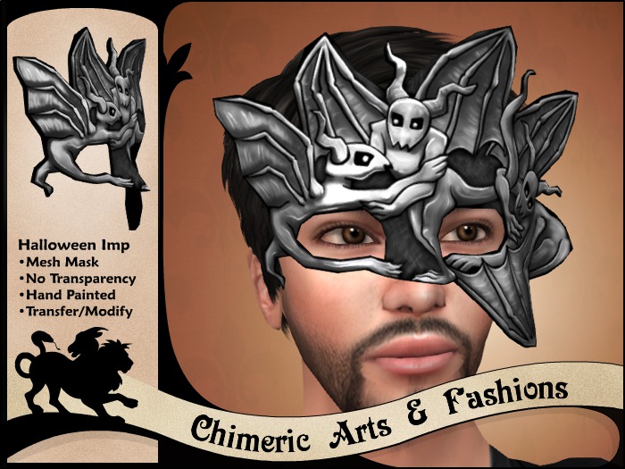 ~Chimeric Fashions~ Halloween Imp Mask (Silver)