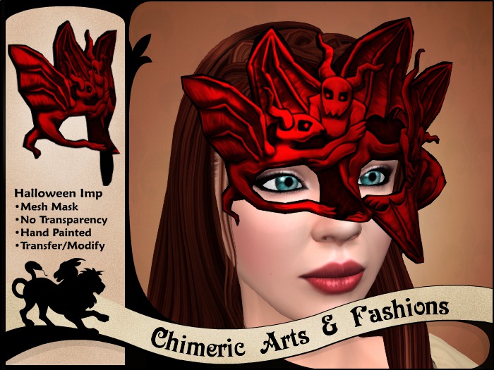 ~Chimeric Fashions~ Halloween Imp Mask (Red)
