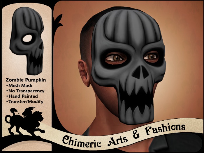 Zombie Pumpkin Mask (Grey)