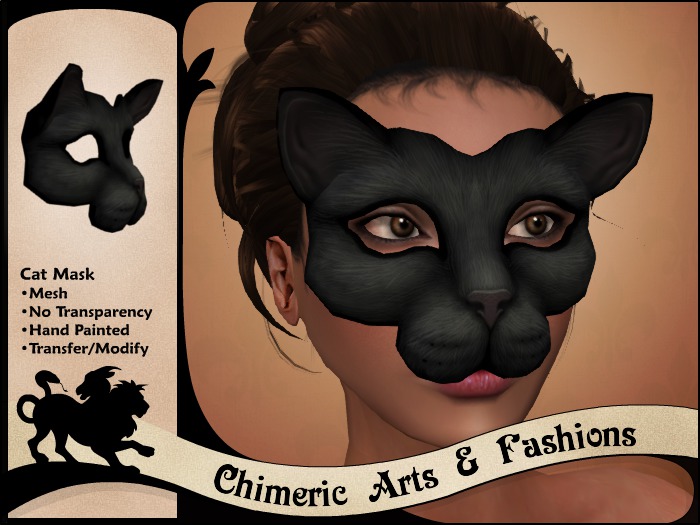 ~Chimeric Fashions~ Cat Mask (Black)