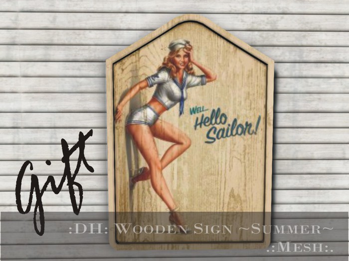 :DH: Pin Up Wooden Sign (GIFT)