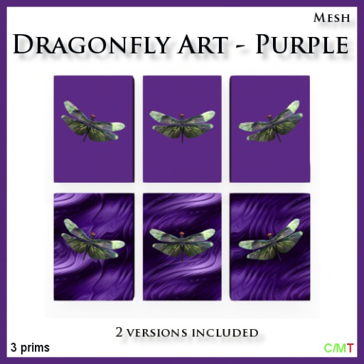 Dragonfly Art - Purple Boxed