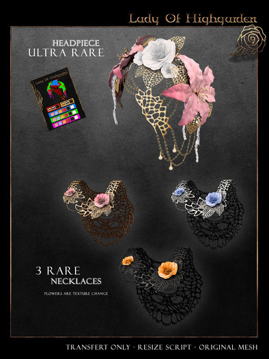 .aisling. LadyOfHighgarden - NECKLACE ( Black ) [REZ ME] RARE