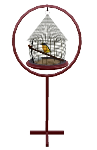 SINGING BIRD IN CAGE WITH SOUND red