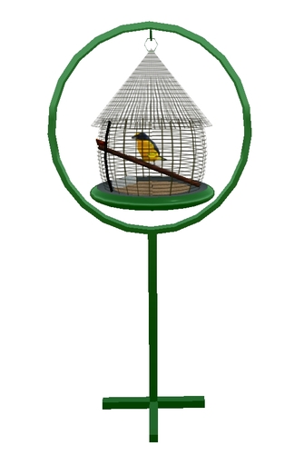 SINGING BIRD IN CAGE WITH SOUND green
