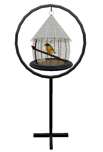 SINGING BIRD IN CAGE WITH SOUND black