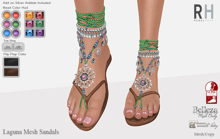 !Rebel Hope - Laguna Mesh Sandals Green