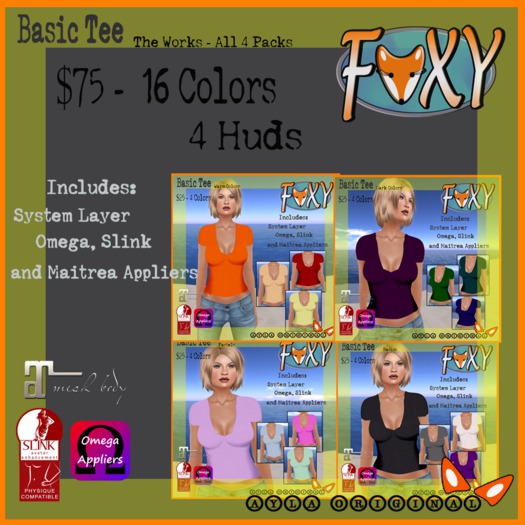 *Foxy - Basic Tee - The Works - Fatpack*