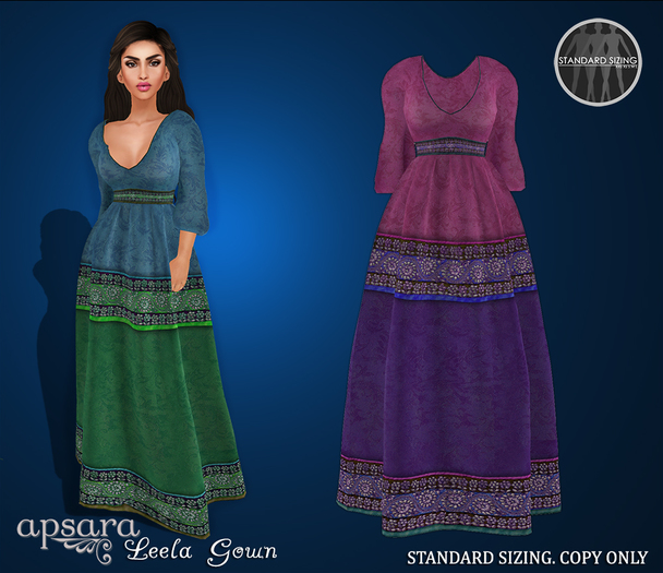 Apsara - Leela Gown Sky/Seafoam