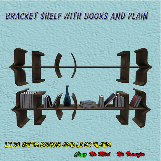 BRACKET SHELF WITH BOOKS AND PLAIN