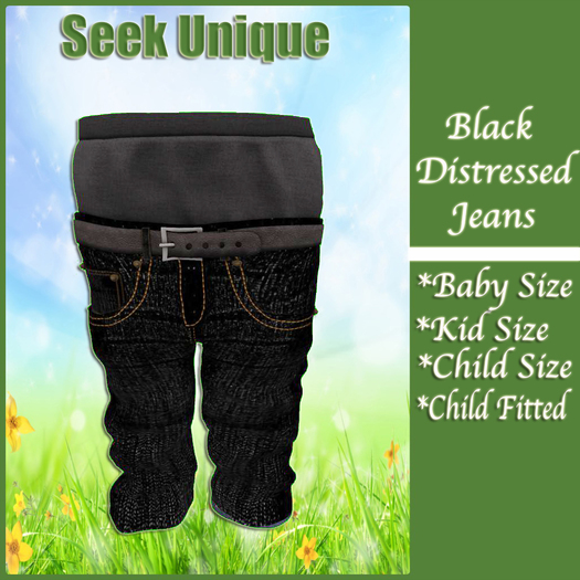 {SU} BLK DISTRESSED JEANS