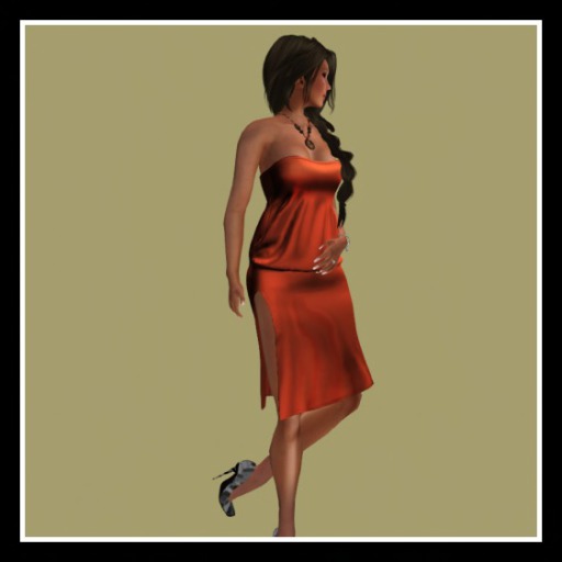 ORANGE SILK STRAPLESS DRESS