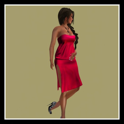 RED SILK STRAPLESS DRESS