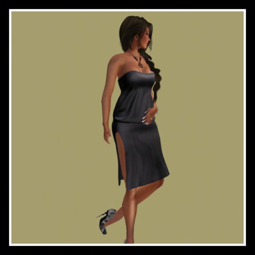 BLACK SILK STRAPLESS DRESS