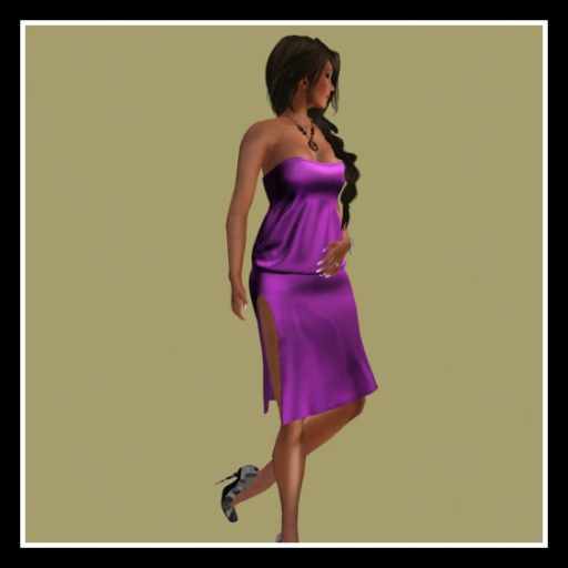 PURPLE SILK STRAPLESS DRESS