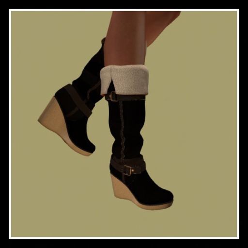 VLD Black Fur Topped Boot