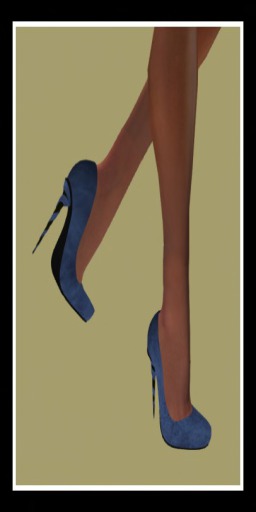 VLD BLUE SUEDE HEELS FOR SLINK HIGH FEET-B