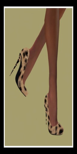 VLD CHEETAH  ANIMAL PRINT HEELS FOR SLINK HIGH FEET-B