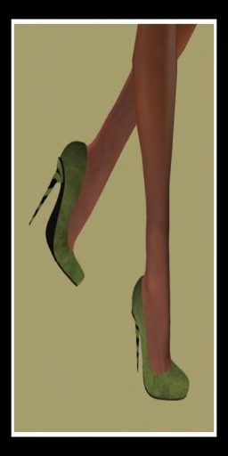 VLD GREEN SUEDE HEELS FOR SLINK HIGH FEET-B