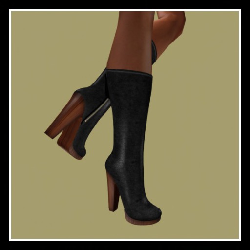 VLD Suede Black wooden sole Boots-B