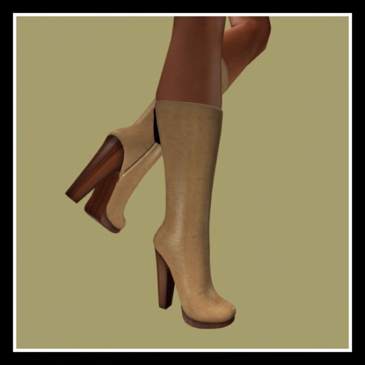 VLD Suede Cream wooden sole Boots-B