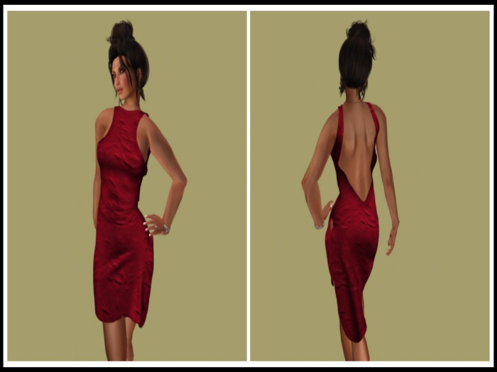 RED CRINKLE DRESS
