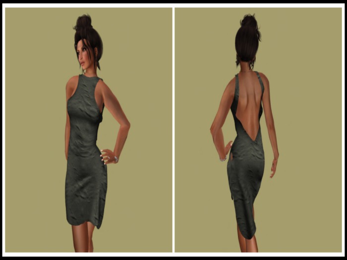 BLACK CRINKLE DRESS