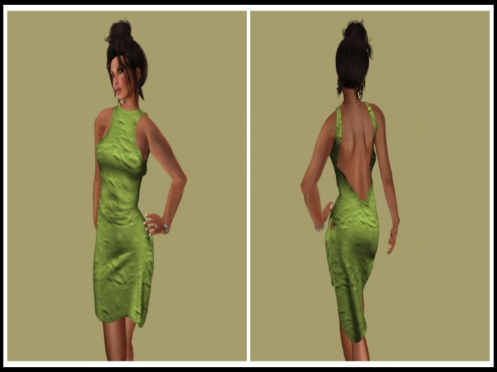 GREEN CRINKLE DRESS