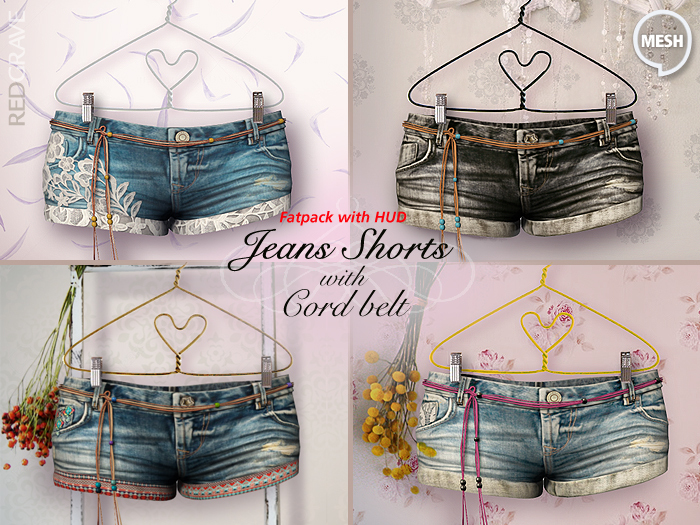 MESH Jeans-Hotpants with studs - BUNDLE - REDGRAVE