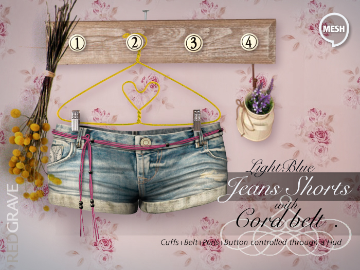 MESH Jeans-Hotpants with studs - BUNDLE - REDGRAVE