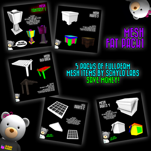 [SL]Mesh Fat Pack 1  (boxed)