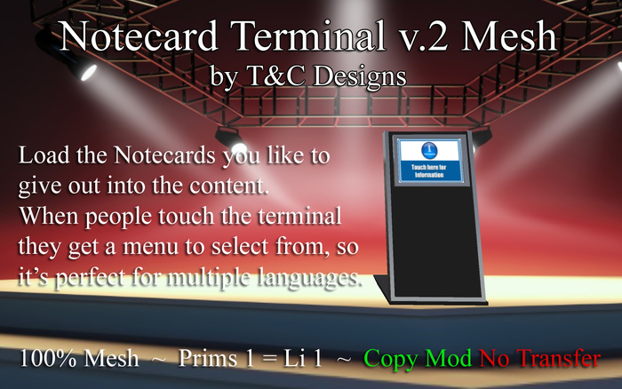 Notecard Terminal v.2 Mesh
